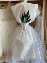 Load image into Gallery viewer, Baptism Package Olive Leaf Theme, Dress with Crochet Bolero and Wooden Chest GBP5