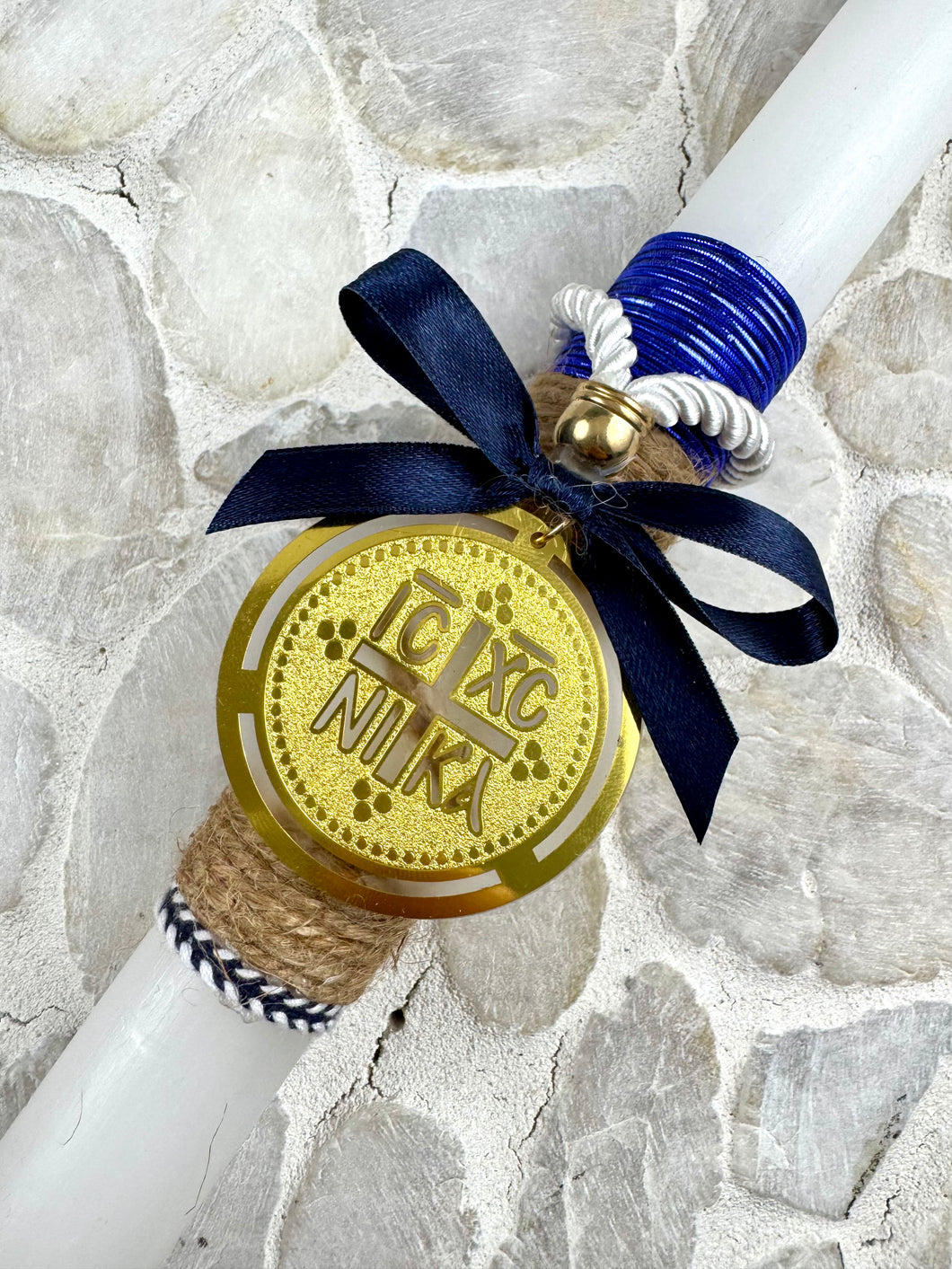 Corded Greek Easter Candle with Konstantinato  EC202543