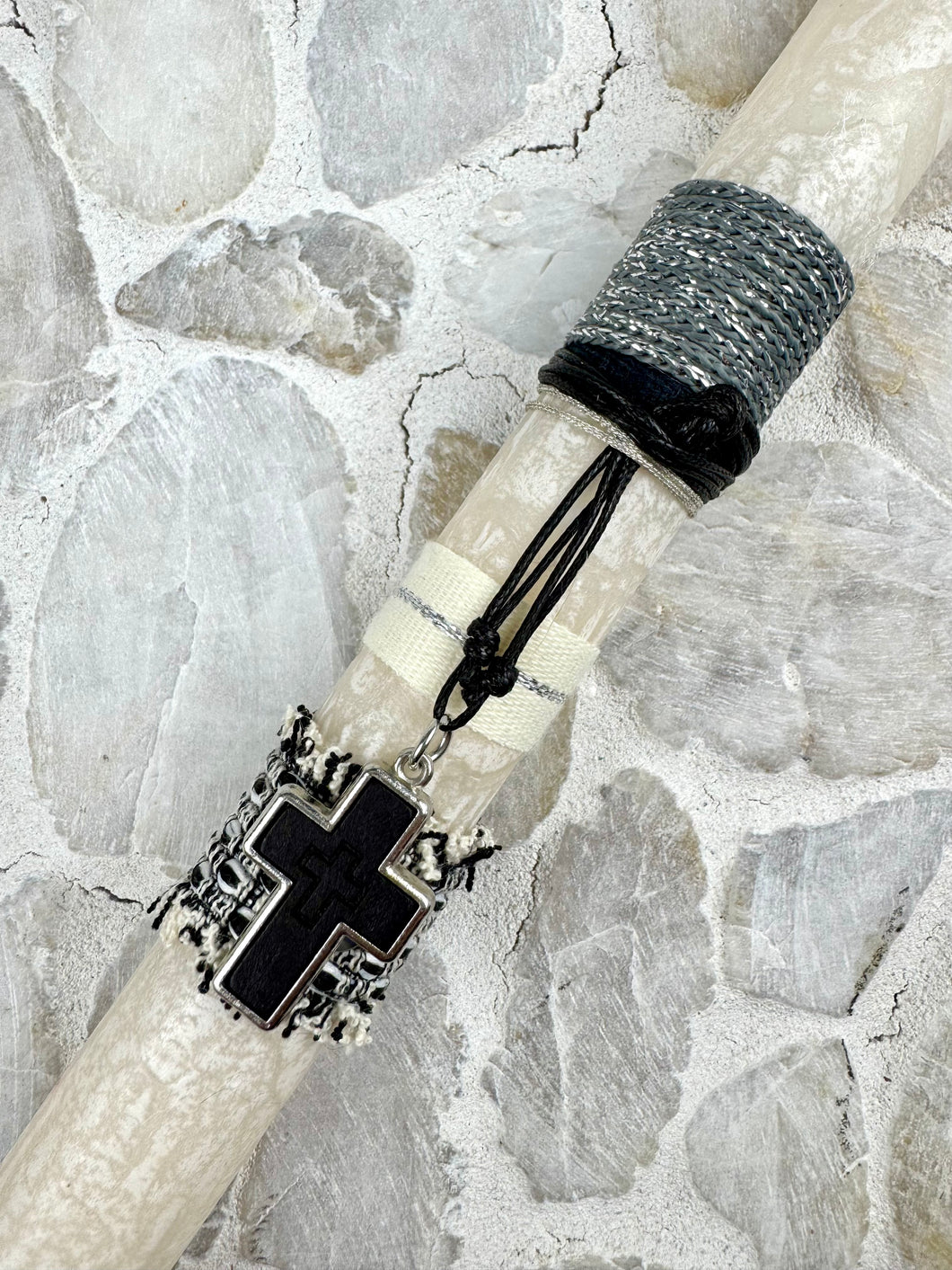 Corded Easter Candle with Cross Necklace EC202539