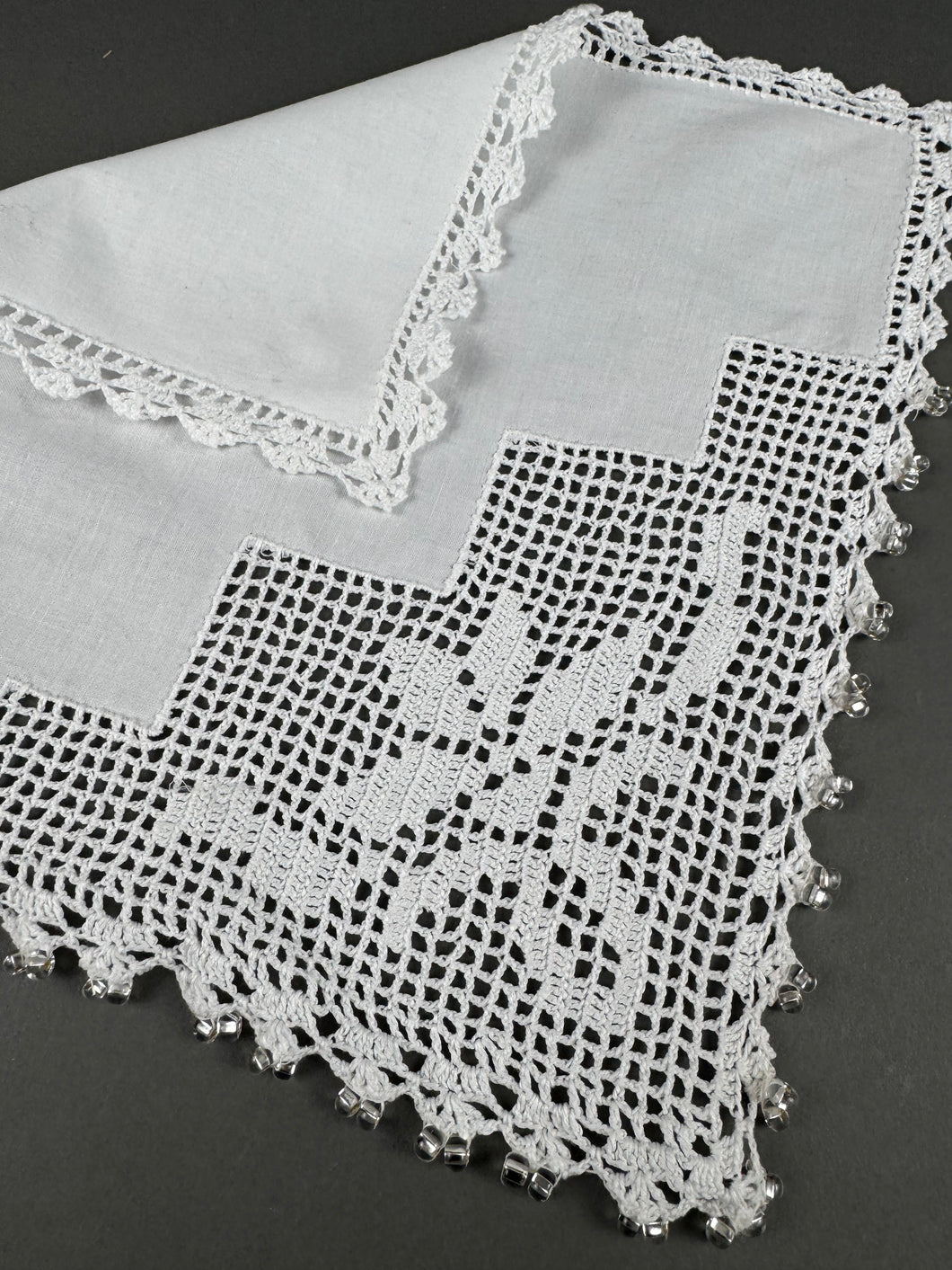 Beaded Wedding Handkerchief with lace WH20251