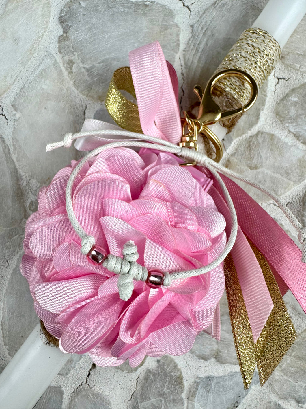 Corded Easter Candle with Flip Mirror and Cross Bracelet EC202532