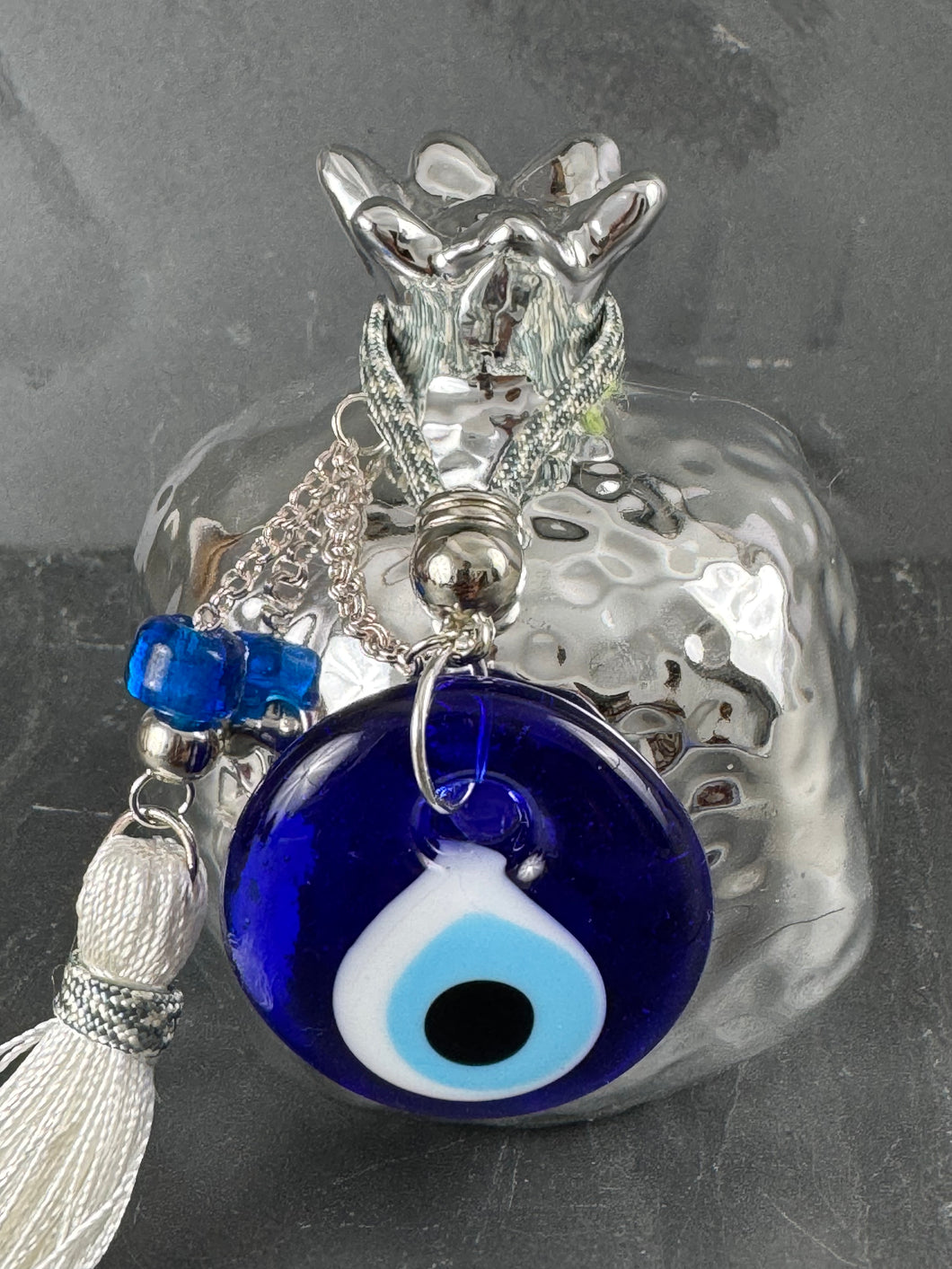 Pomegranate with Glass Evil Eye and Tassel P2503