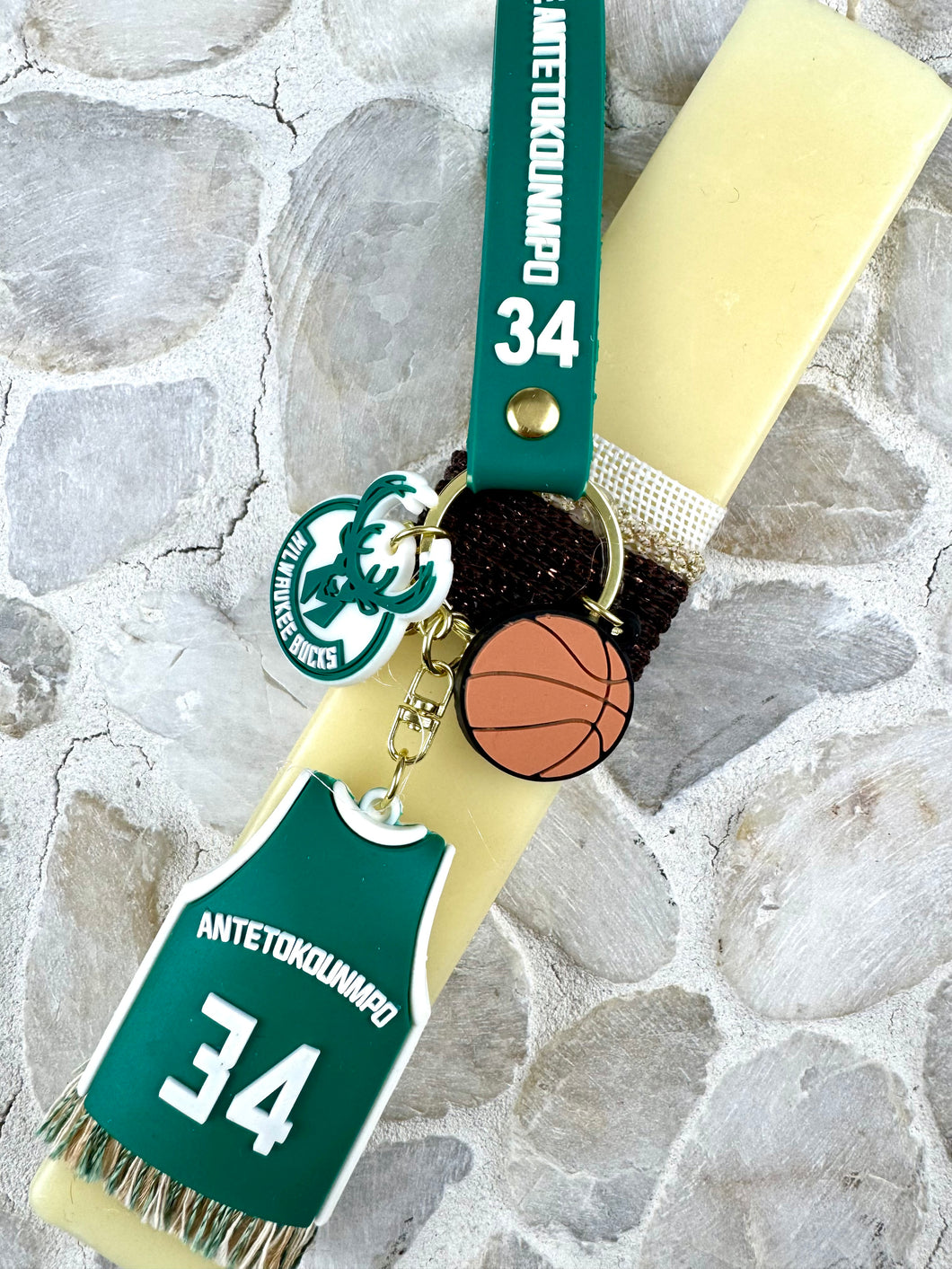 Corded Greek Easter Candle with Keychain EC202563