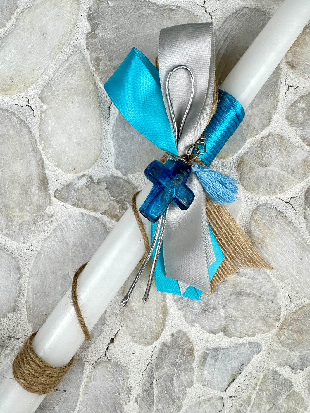 Corded Easter Candle with Cross   Keychain EC202510