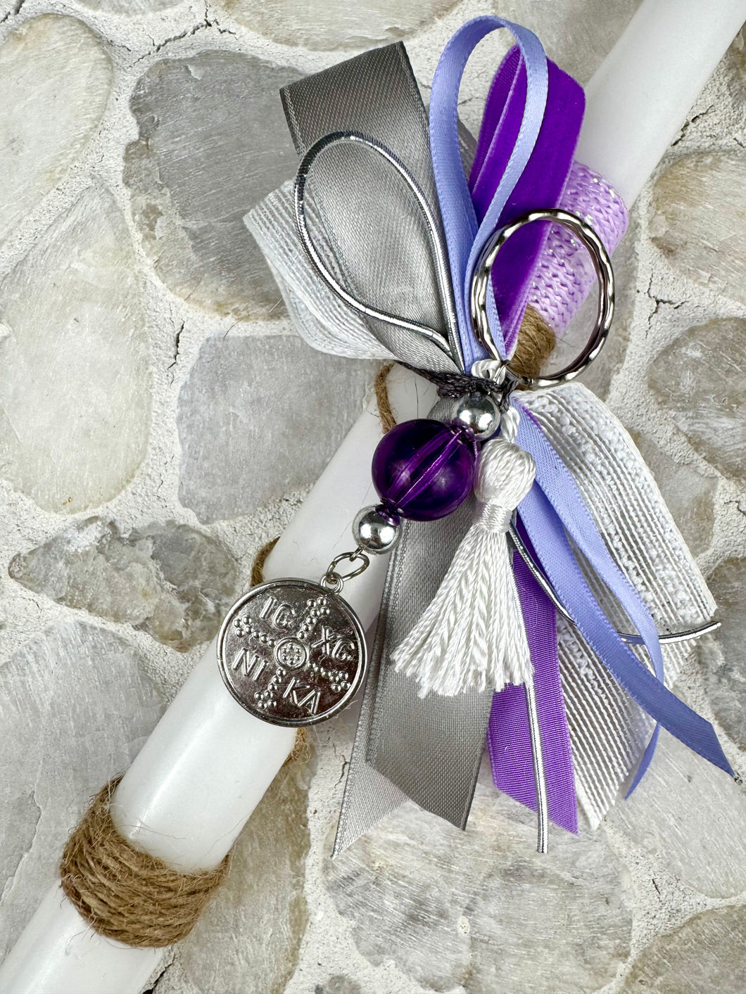 Corded Easter Candle with Konstantinato  Keychain EC20259