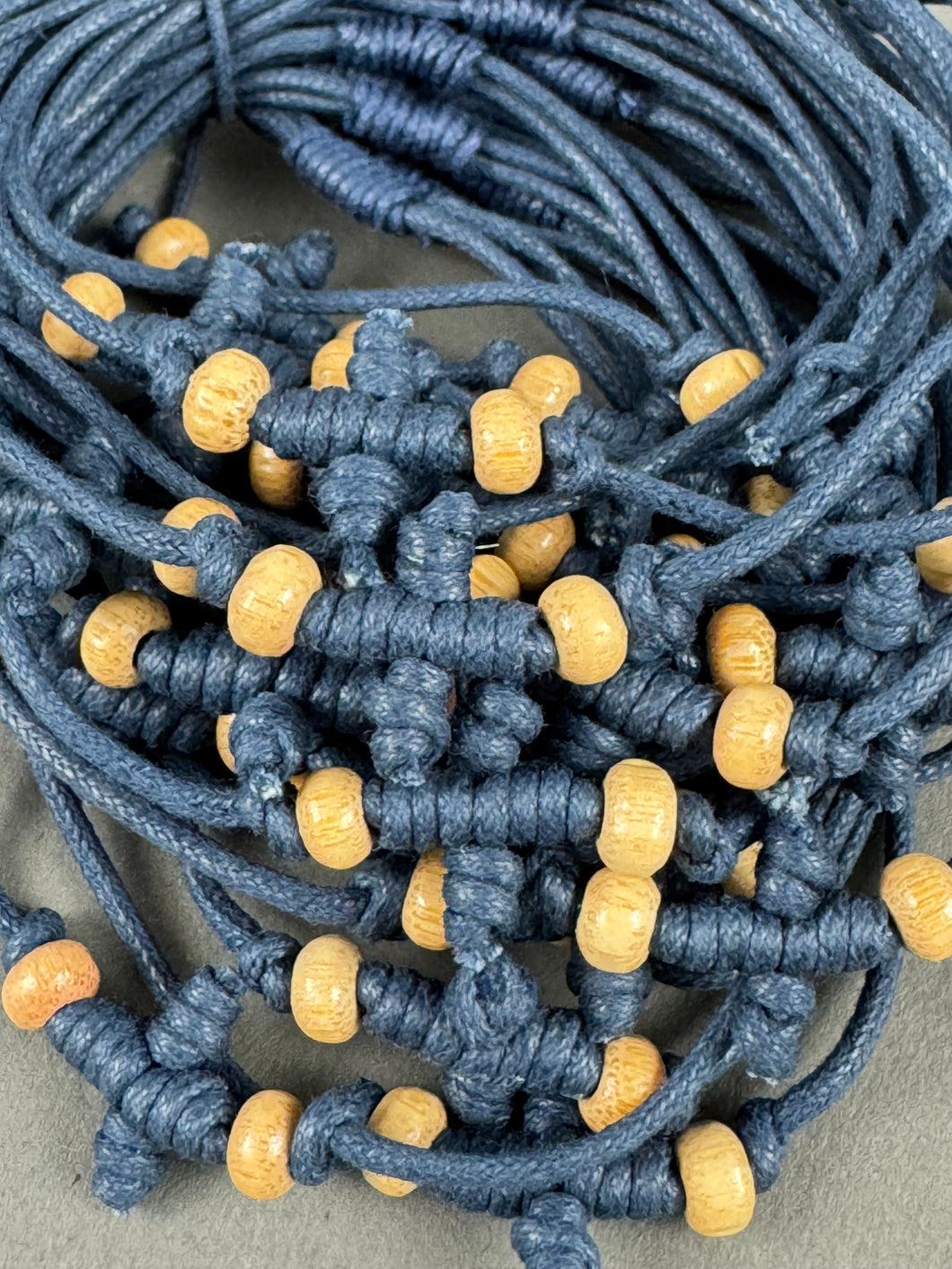 Martirika Bracelets adjustable Koboskini Style Navy Blue with Wooden  Beads (per dozen)