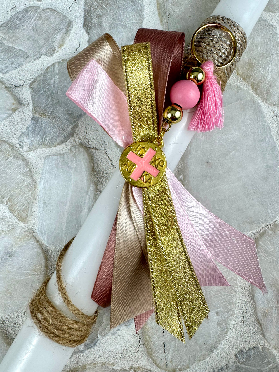 Corded Easter Candle with Konstantinato Keychain EC202527