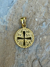 Load image into Gallery viewer, 14k Yellow Gold Konstantinato Double Sided with St. Constantine and Helen Pendant GKP13
