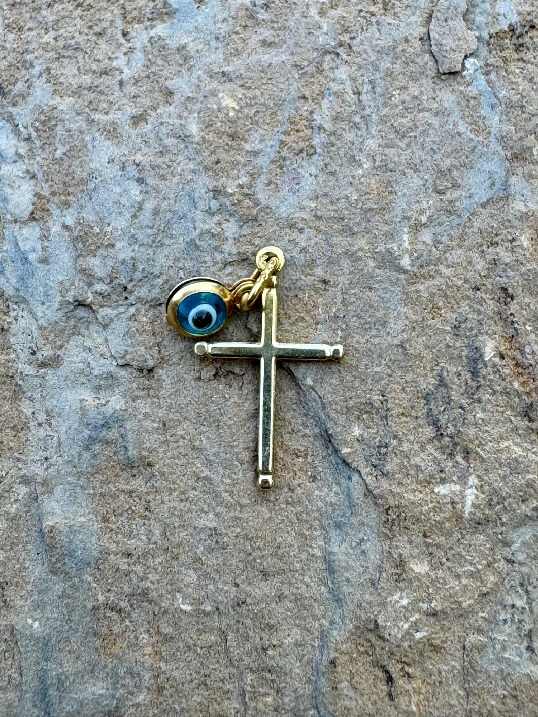 14k Yellow Gold Cross with Mati Pendant GP202515