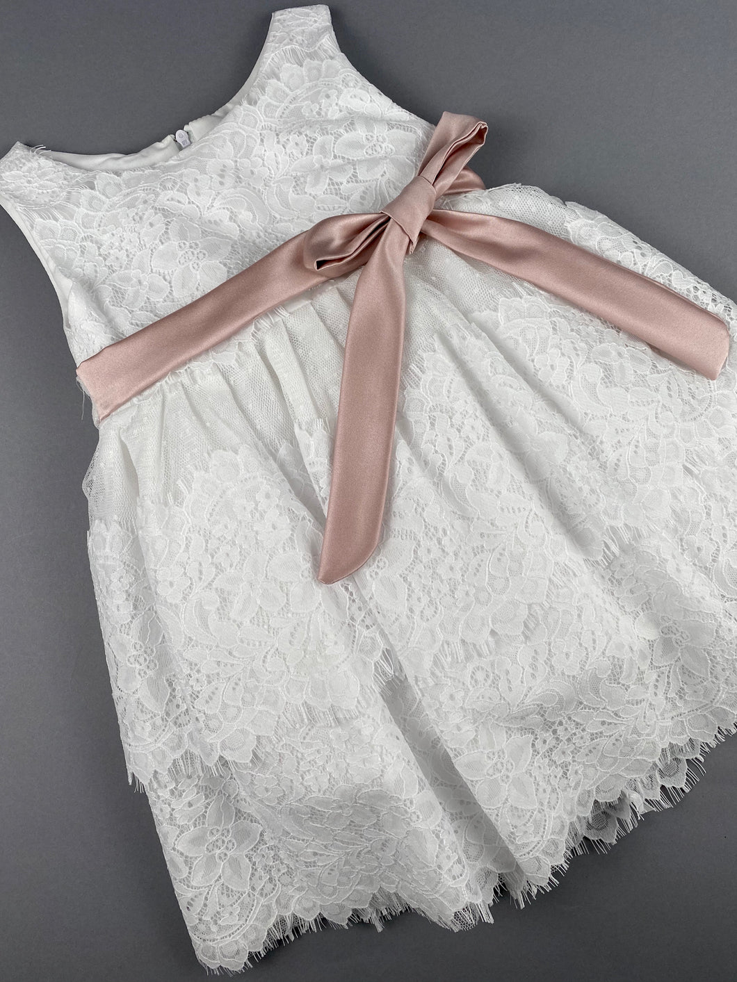 Dress 51 Girls Baptismal Christening Sleeveless 3pc  Dress , matching Bolero and Hat. Made in Greece exclusively for Rosies Collections.