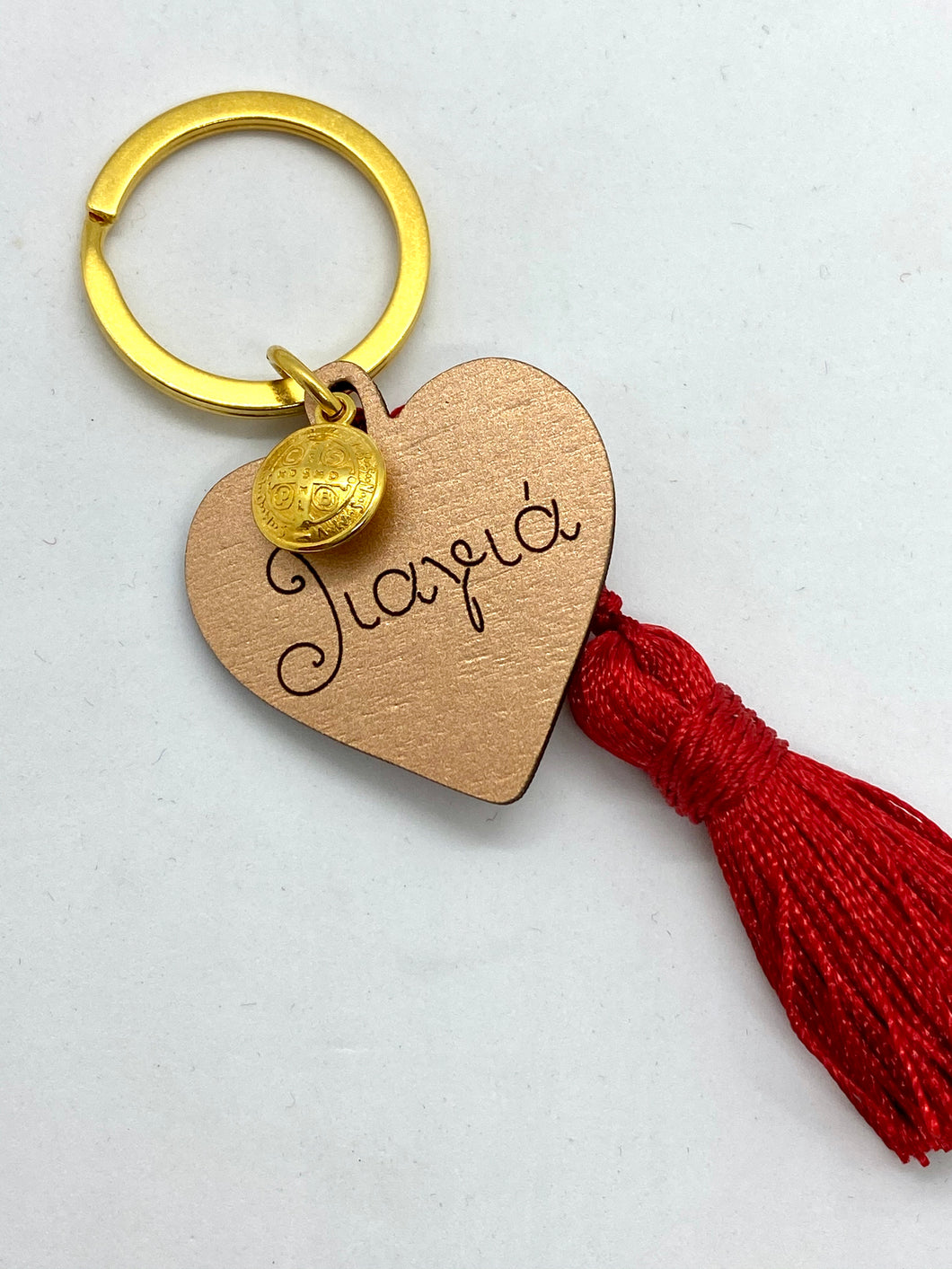 Wooden Heart with Konstantinata Charm and Tassel for Grandmothers