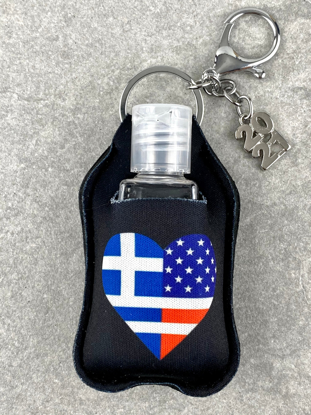 Hand Sanitizer Pouch Keychain Greek American 10