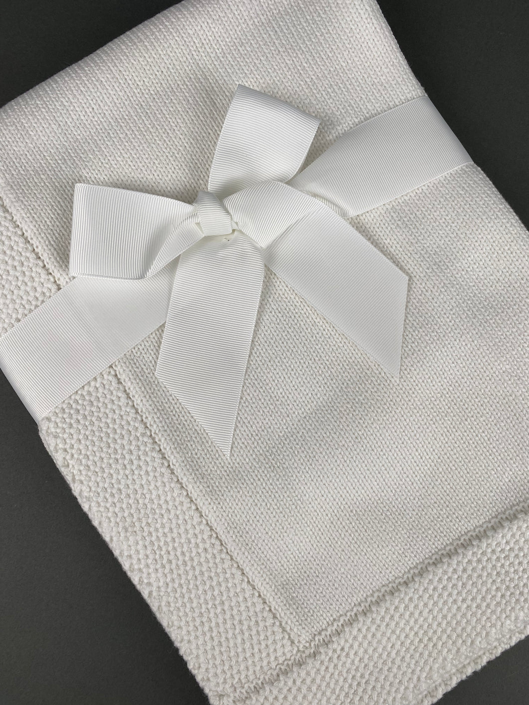 White Knitted Blanket WB2 100% Cotton