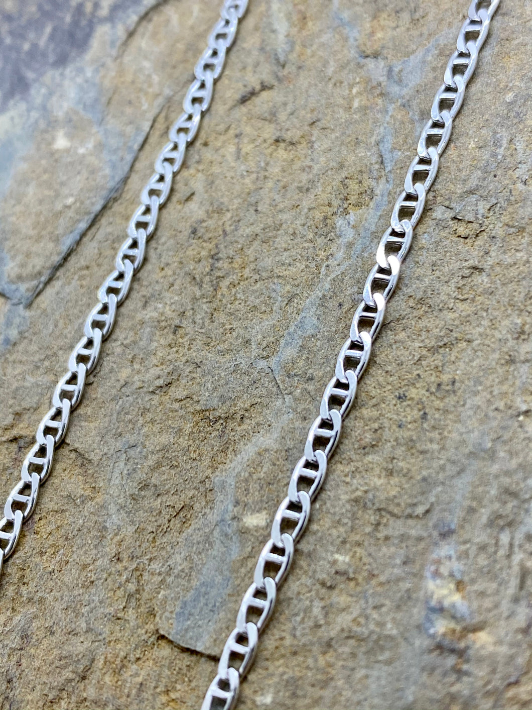 10k White Gold Flat Anchor Chain 2.2mm