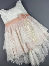Load image into Gallery viewer, Dress 49 Girls Baptismal Christening Sleeveless 3pc  Dress , matching Bolero and Hat. Made in Greece exclusively for Rosies Collections.
