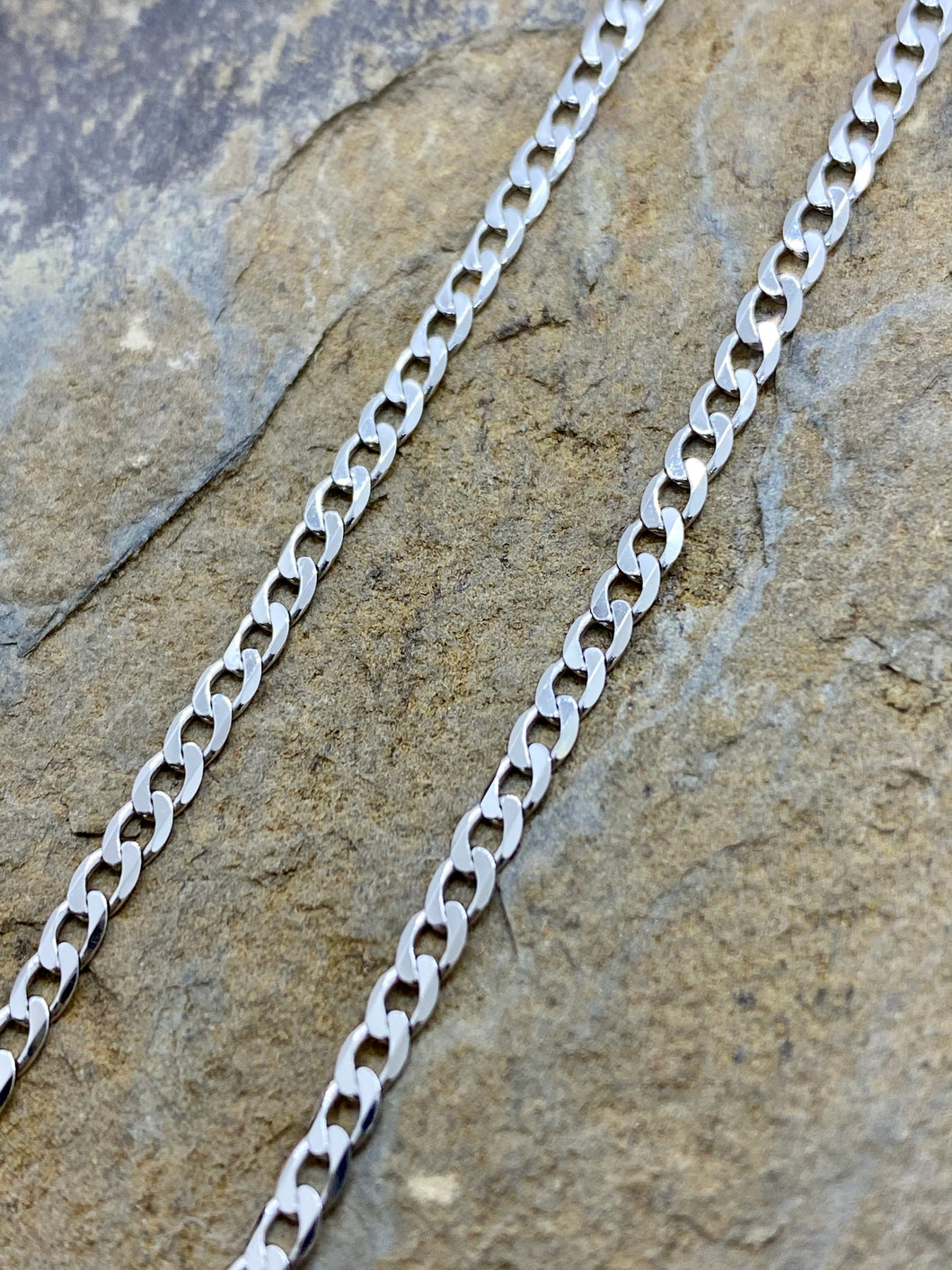 10K White Gold Open Link Chain 2.4mm
