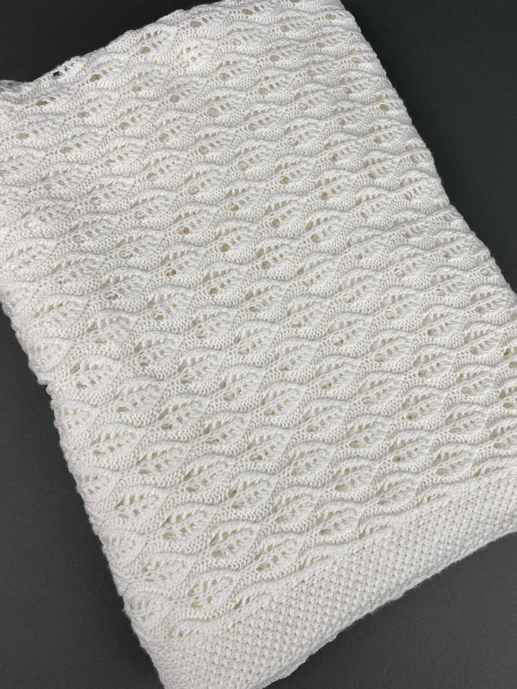 White Knitted Blanket 100% Cotton WB3