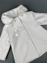 Load image into Gallery viewer, Ivory Cashmere Blend Coat with Pearl Buttons and Removable Hoodie  CC2
