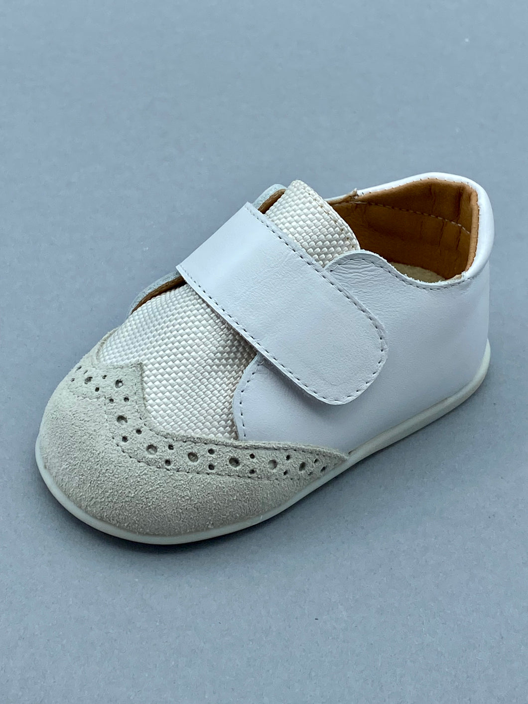 Baby Walker Leather and Suede Walking Shoe with Velcro Strap