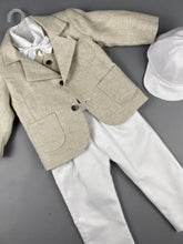 Load image into Gallery viewer, Rosies Collections 7pc full suit, Dress shirt with cuff sleeves, Pants, Jacket with Matching Vest, Belt or Suspenders, Cap. Made in Greece exclusively for Rosies Collections S201930
