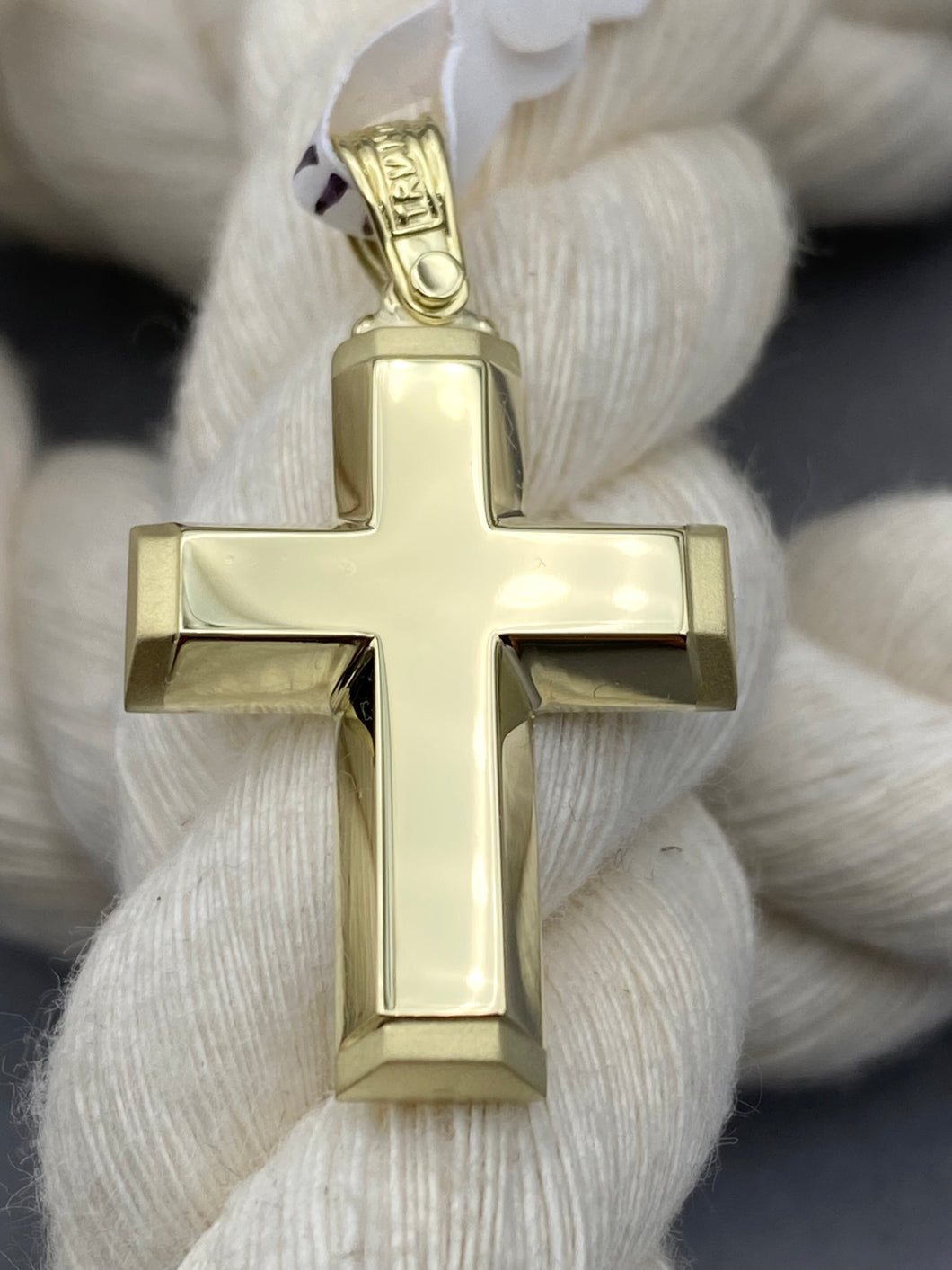 Triantos 14k Yellow  Gold Cross Polished  and Brushed 4.0g 222523