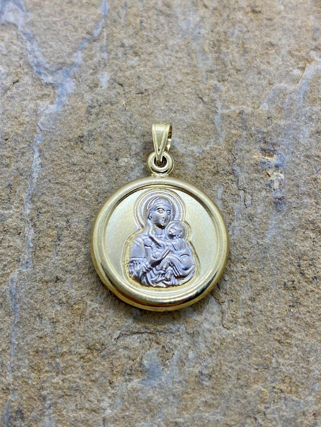 14k Gold Pendant Double Sided GF22