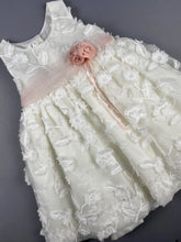 Load image into Gallery viewer, Dress 22 Girls Baptismal Christening Sleeveless  3pc Dress, with matching Bolero and Hat. Made in Greece exclusively for Rosies Collections.
