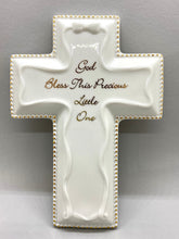 Load image into Gallery viewer, Porcelain Hanging Cross Gold Trim
