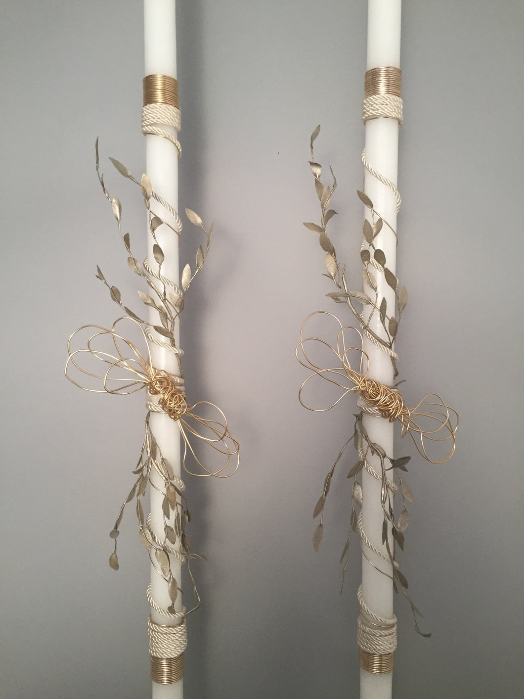 2 Decorated 4 Foot  Wedding Candles RC47607