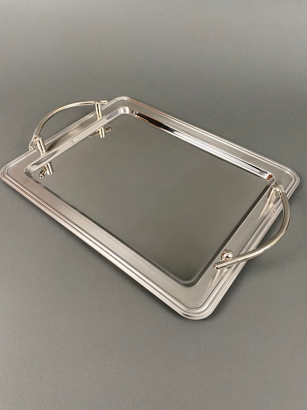 Rectangular Stainless Steel Tray with Handles T103