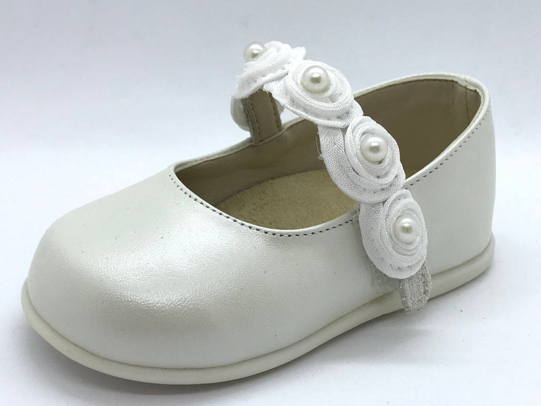 Babywalker Pearl Flower Leather Shoe