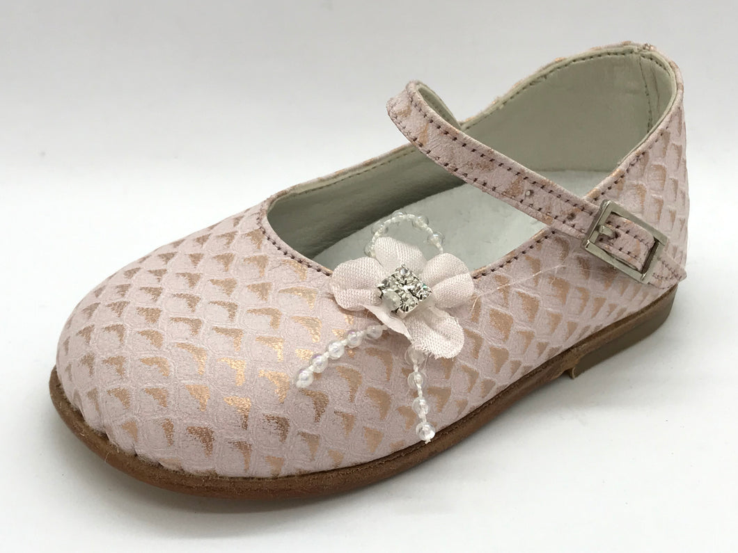 Babywalker Rose Croc Leather Shoe